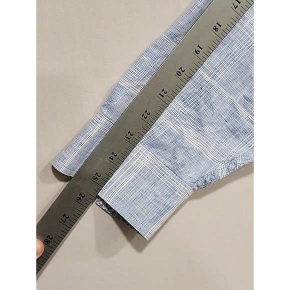 Tommy Bahama Shirt Mens XL‎ Long-sleeve 100% Linen Blue/White, Button-up Pocket - Picture 8 of 12